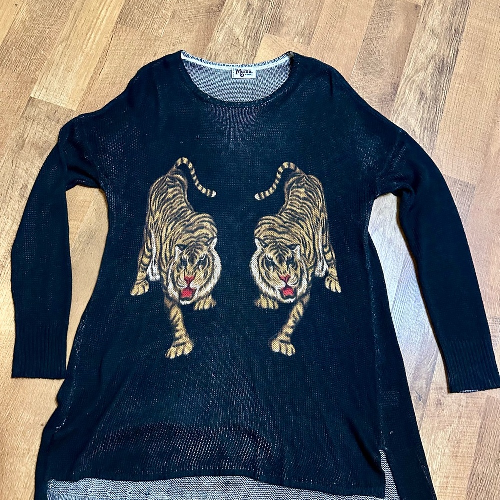 Show Me Your Mimi Sweater with Tiger Design